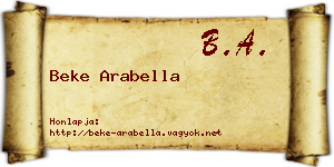 Beke Arabella névjegykártya